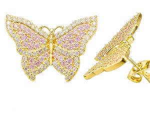 18K Gold Coquette Butterfly Earrings