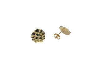 18K Gold Textured Nugget Earrings