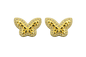 18K Gold Sparkle Butterfly Nugget Earrings