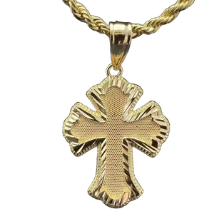 Classic Nugget Cross Pendant Necklace
