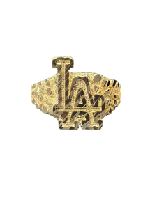 18K Gold Textured LA Nugget Ring