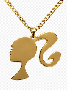 Gold Barbz Doll Head Necklace