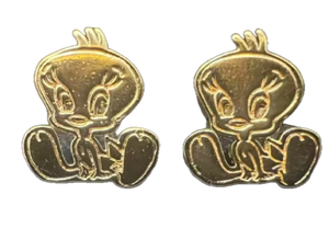 Gold Icon Cartoon Tweety Earrings