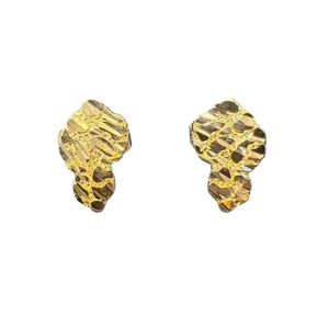 Authentic 18K Gold African Nugget Stud Earrings