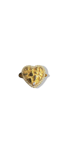 18K Gold Nugget Heart Statement Finger Ring