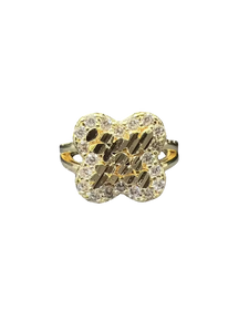 18K Gold Drip X Nugget Heart Ring