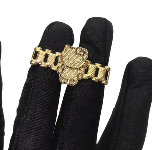 18K Gold Hello Kitty Double Finger Ring