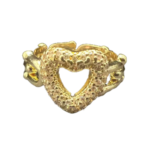 18K Gold Outline Heart Ring