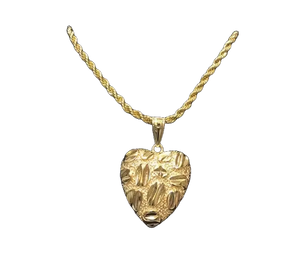 Gold Tiny Nugget Heart Necklace