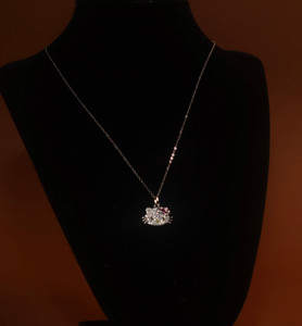 Cute Silver Color Kitty Shape Necklace Jewelry With Chain