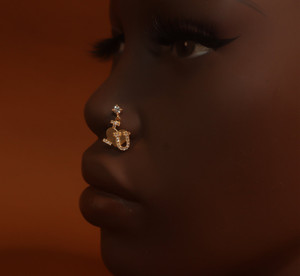 Heart Love U Gem Nose Stud Piercing Jewelry Heart Love U Gem Nose Stud Piercing Jewelry