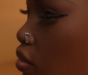 Thrive Dangle Chain Nose Stud Ring Piercing Thrive Dangle Chain Nose Stud Ring Piercing