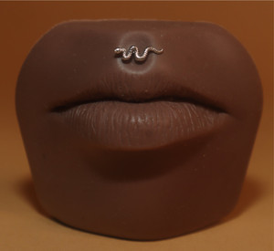 Steel Snake Labret Lip Ring Stud Piercing Steel Snake Labret Lip Ring Stud Piercing