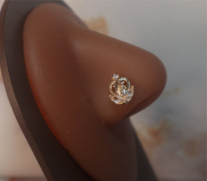 Aubrielle Gold Gem Nose Stud Aubrielle Gold Gem Nose Stud