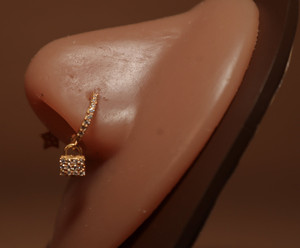 Dangle Lock Nose Hoop Piercing Jewelry Dangle Lock Nose Hoop Piercing Jewelry