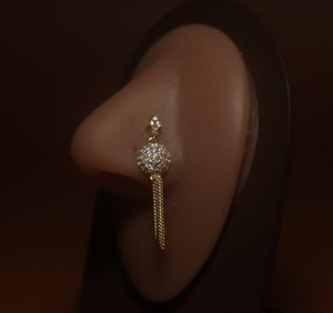 New York Dangle Chain Nose Stud Piercing New York Dangle Chain Nose Stud Piercing