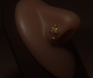 Cinderella Dangle Gem Nose Stud Ring Piercing Cinderella Dangle Gem Nose Stud Ring Piercing