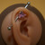 Surgical Steel Heart Gem Industrial Barbell Body Jewelry Surgical Steel Heart Gem Industrial Barbell Body Jewelry