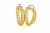 18K Gold Textured Heart Bamboo Hoop Earrings