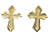 18K Gold Statement Cross Stud Earrings