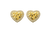 18K Gold Iced Nugget Heart Earrings