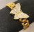 Gold Butterfly Rollie Style Link Bracelet