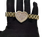 Gold Iced Heart Rollie Style Link Bracelet