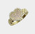 18K Gold Iced Out Heart Ring