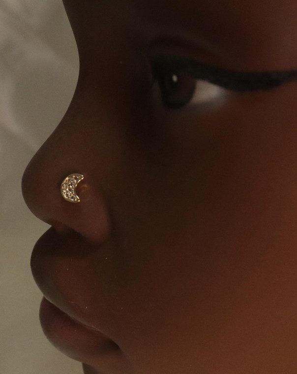 Half Moon Gems Nose Stud Piercing Jewelry