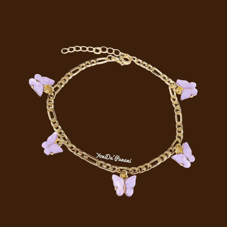 Adjustable Chain Closure Fairytale Butterfly Anklet Jewelry
