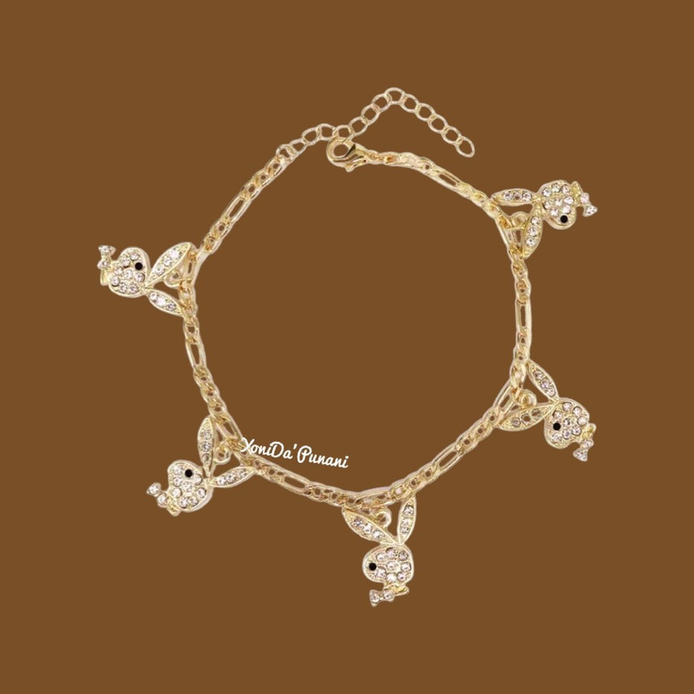 Bunny Pendant Anklet Gold Color Lead Free Jewelry