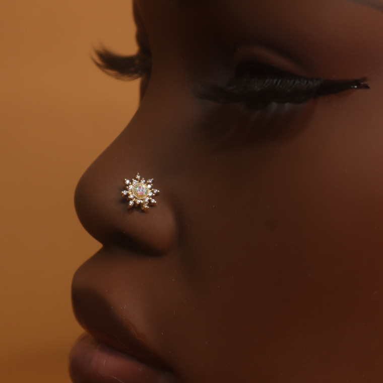 Sun Flare Nose Stud Ring Piercing Jewelry