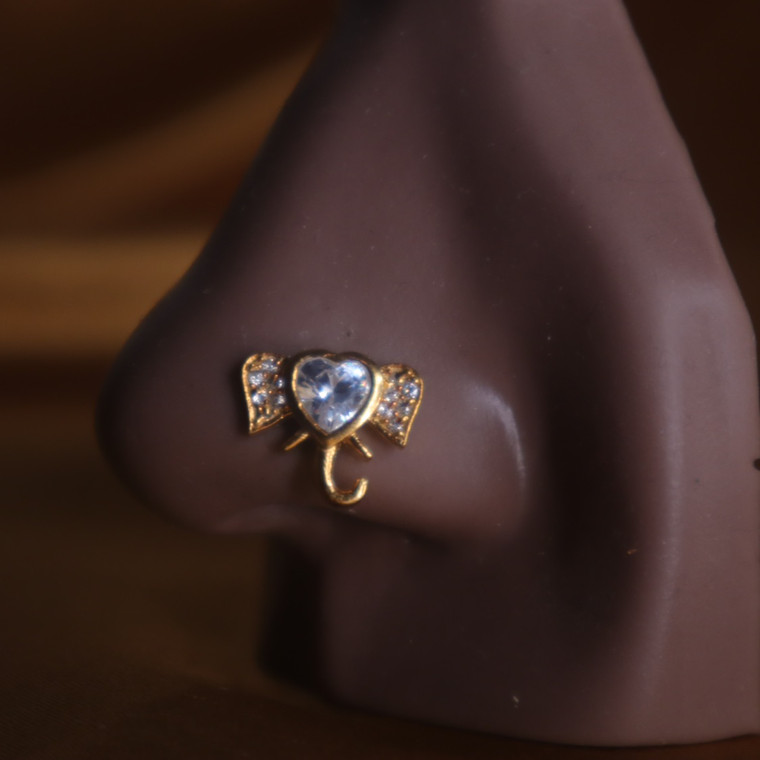 Elephant Heart  Nose Stud Ring Piercing Jewelry