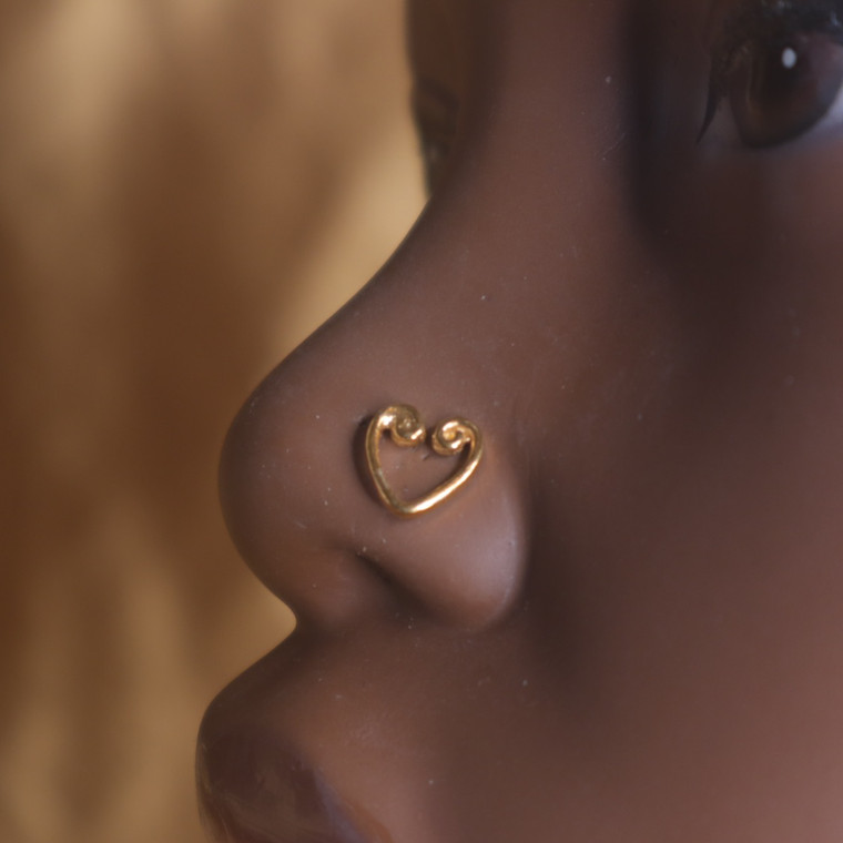 Multi Style Swirl Heart Nose Stud Ring Piercing Jewelry
