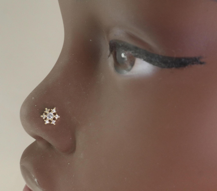 Snow Flake Nose Stud Jewelry Piercing