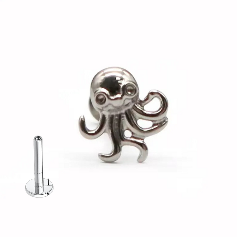 Ocean Octopus Titanium Labret Piercing