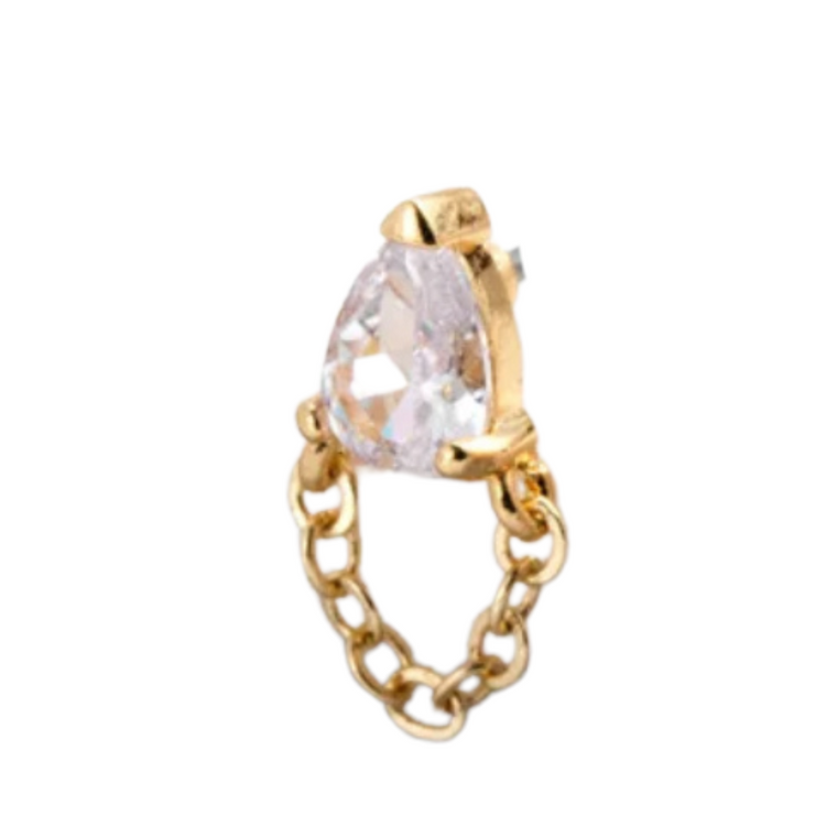 Dainty Oval Chain Nose Stud