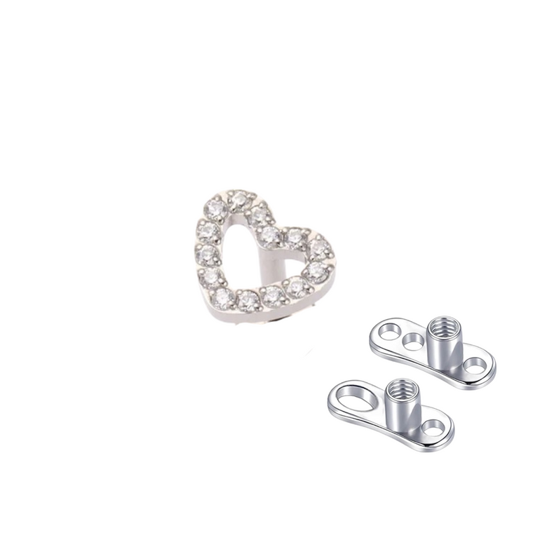 Classic Heart Titanium Dermal Jewelry