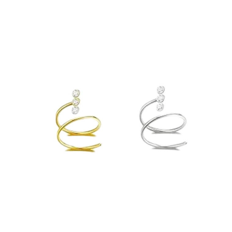 Double Nose Hoop Effect Three Gems