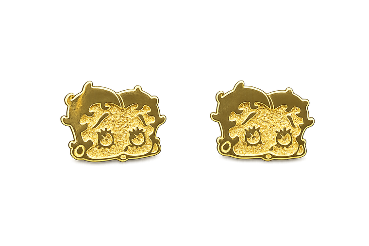 Gold Betty Boop Cartoon Stud Earrings