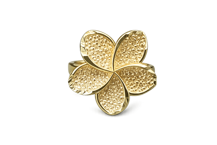 Gold Flower Statement Finger Ring