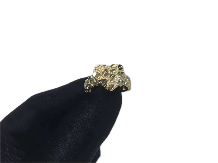 Classic 15mm Gold Nugget Ring