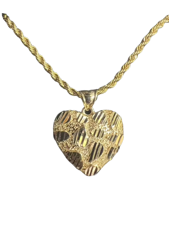 Classic Nugget Heart Rope Necklace