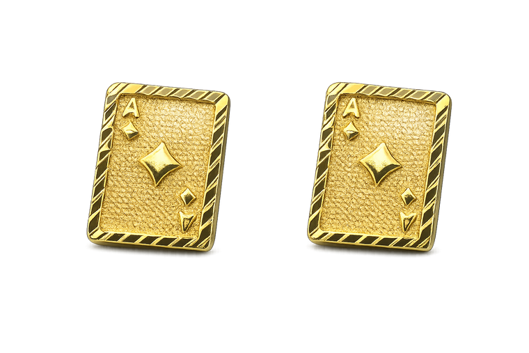 Ace Gold  Card Statement Earrings