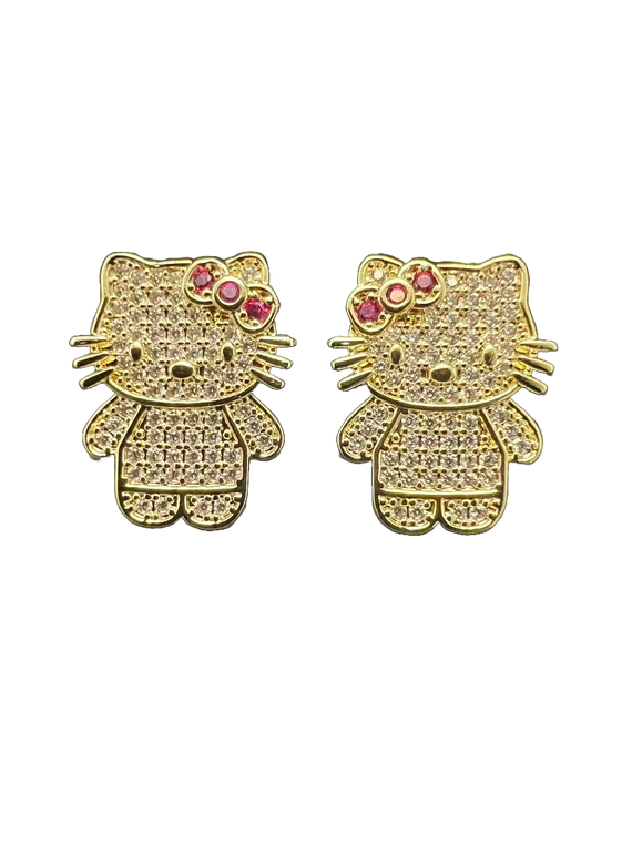 Textured Kitty Nugget Earrings