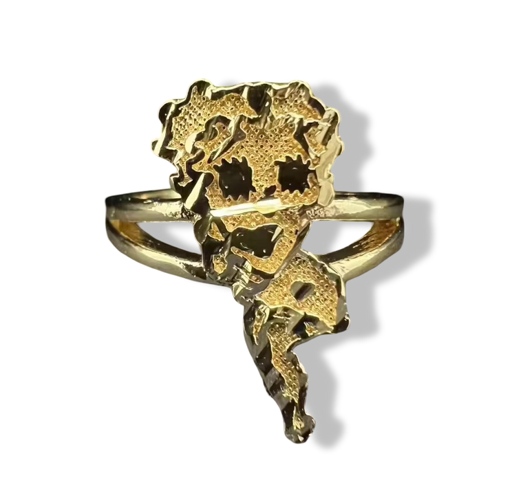 Gold Betty Boop Full Body Statement Ring