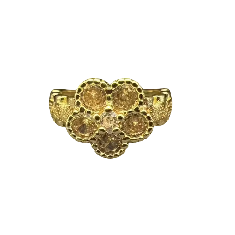 Gold Flower Finger Ring