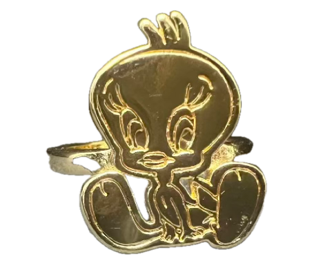 Gold Tweety Bird Cartoon Ring