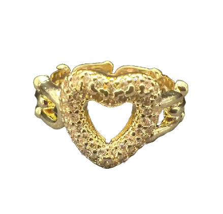 Gold Outline Heart Ring