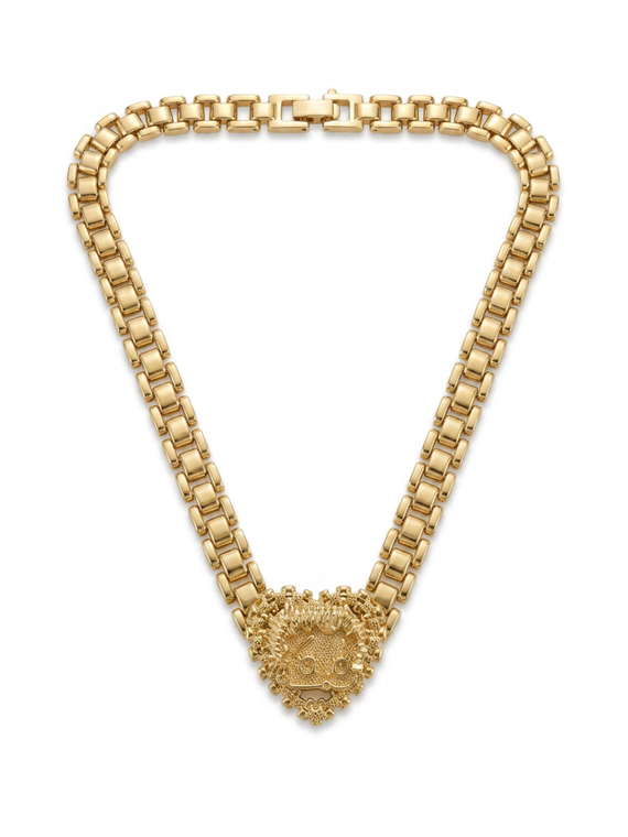 Gold Betty Boop Rollie Chain Pendant Necklace